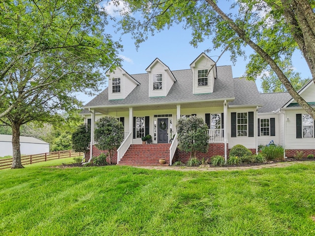 1387 Floyd Rd, Eagleville, TN 37060 - cape cod home featuring covered porch, a shingled roof, and stairs