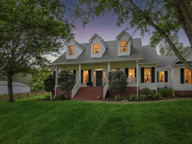 1387 Floyd Rd, Eagleville, TN 37060 - cape cod-style house with stairway, a porch, and roof with shingles