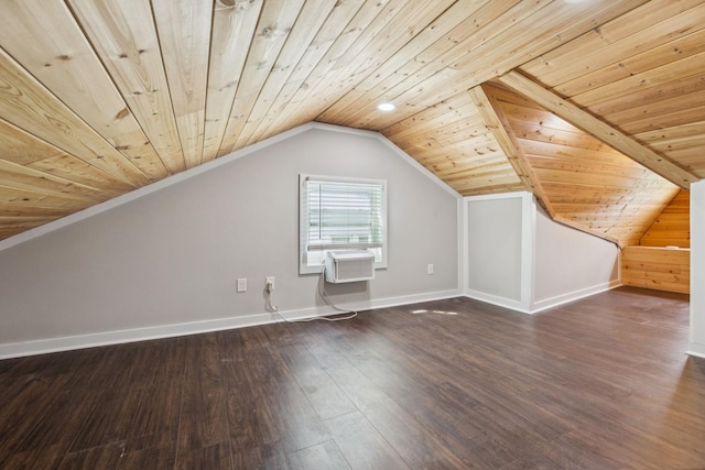 410 Campbell Ave, Tullahoma, TN 37388 - bonus room with cooling unit, lofted ceiling, wood ceiling, and dark wood finished floors
