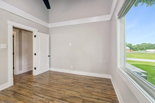 410 Campbell Ave, Tullahoma, TN 37388 - empty room featuring plenty of natural light, wood finished floors, and a ceiling fan