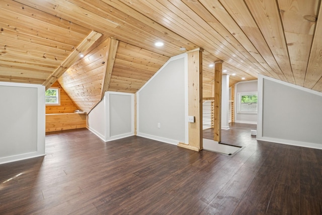 410 Campbell Ave, Tullahoma, TN 37388 - additional living space featuring wood ceiling, healthy amount of natural light, vaulted ceiling, and wood finished floors
