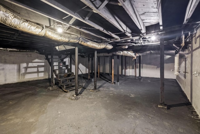 410 Campbell Ave, Tullahoma, TN 37388 - unfinished below grade area featuring stairway