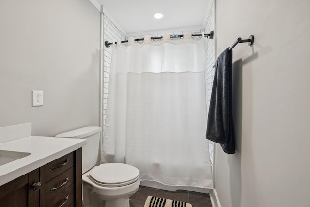 410 Campbell Ave, Tullahoma, TN 37388 - bathroom with vanity, tile patterned flooring, and shower / tub combo