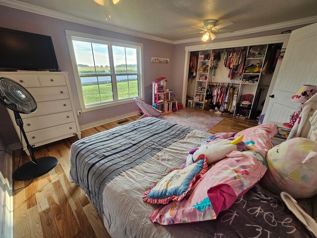 11 Jess Long Ln, Hillsboro, TN 37342 - bedroom featuring a closet, crown molding, wood finished floors, and ceiling fan