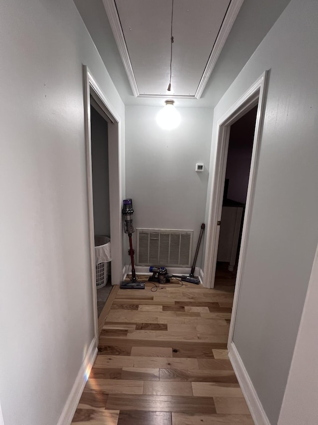 11 Jess Long Ln, Hillsboro, TN 37342 - hall featuring attic access and wood finished floors