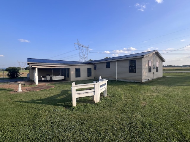 11 Jess Long Ln, Hillsboro, TN 37342 - back of house with a yard, a metal roof, and crawl space