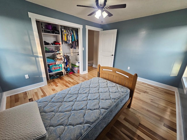 11 Jess Long Ln, Hillsboro, TN 37342 - bedroom with wood finished floors, a closet, and a ceiling fan
