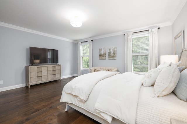 6826 Falls Ridge Ln, College Grove, TN 37046 - bedroom featuring dark wood-style floors and crown molding