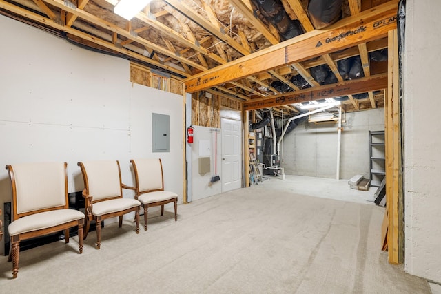 6826 Falls Ridge Ln, College Grove, TN 37046 - unfinished below grade area featuring electric panel and heating unit