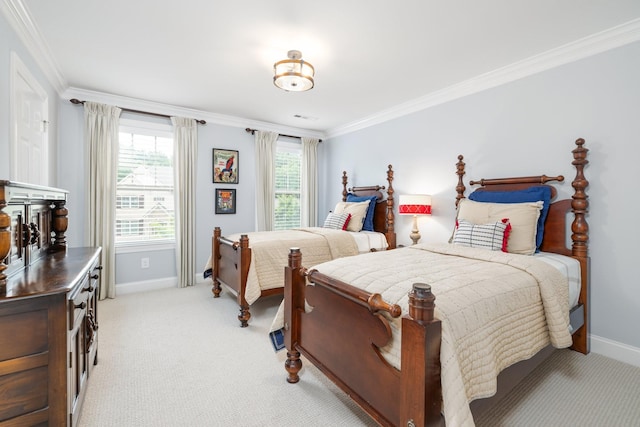 6826 Falls Ridge Ln, College Grove, TN 37046 - bedroom featuring crown molding and light carpet