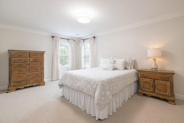 6826 Falls Ridge Ln, College Grove, TN 37046 - bedroom featuring ornamental molding and light carpet