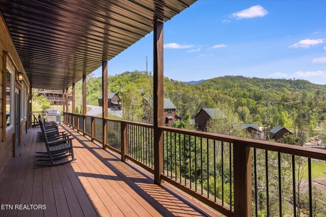 201 Laurel Oaks Way, Gatlinburg, TN 37738 - deck with a forest view and a grill
