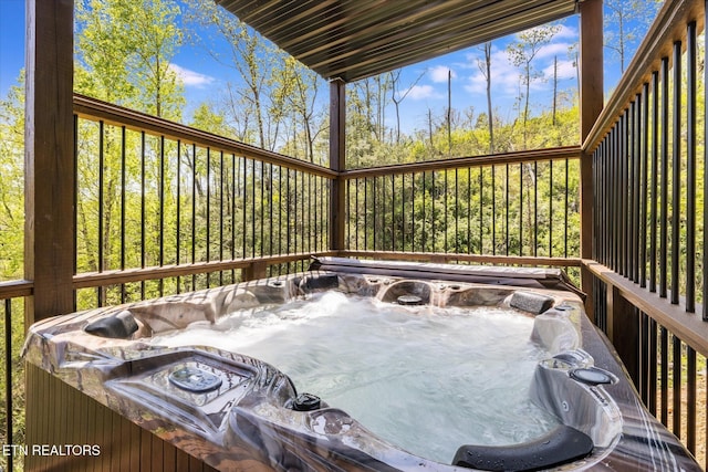 201 Laurel Oaks Way, Gatlinburg, TN 37738 - wooden terrace featuring a hot tub