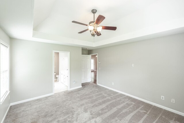 102 Buckhaven Ct, Hendersonville, TN 37075 - unfurnished bedroom featuring a raised ceiling, carpet flooring, ensuite bathroom, and a ceiling fan