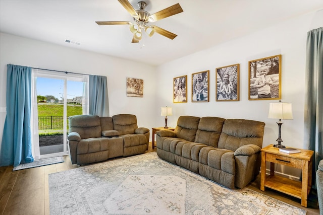7178 Lang Ave, White House, TN 37188 - living area with wood finished floors and a ceiling fan