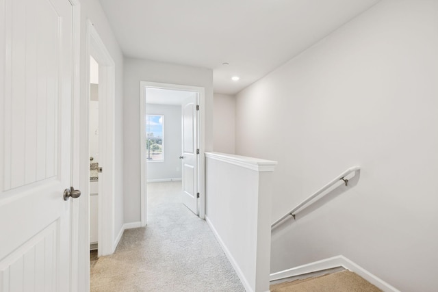 130 Grayson Cir, Chapel Hill, TN 37034 - hallway with an upstairs landing, light colored carpet, and recessed lighting