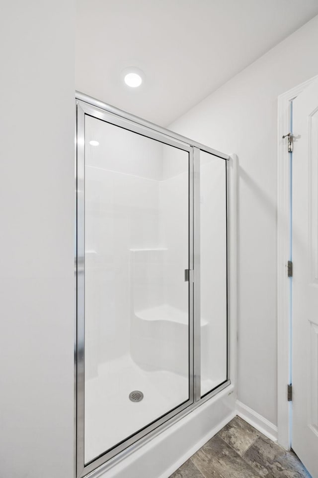 130 Grayson Cir, Chapel Hill, TN 37034 - bathroom with a stall shower and baseboards