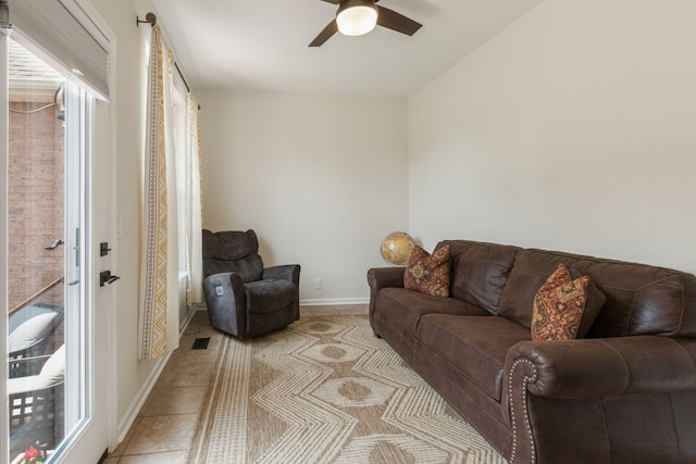 123 River Downs Blvd, Murfreesboro, TN 37128 - living room with ceiling fan and light tile patterned floors
