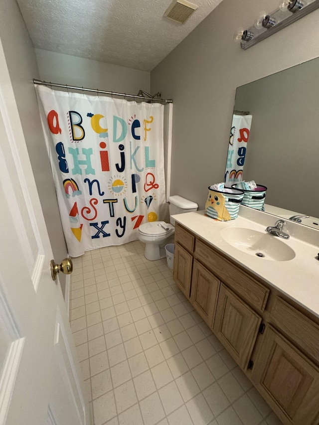 1114 Lea Cir, Lebanon, TN 37087 - full bathroom with vanity, tile patterned floors, a textured ceiling, and curtained shower