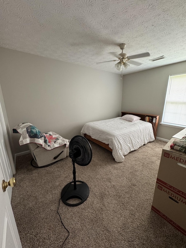 1114 Lea Cir, Lebanon, TN 37087 - carpeted bedroom featuring a ceiling fan and a textured ceiling