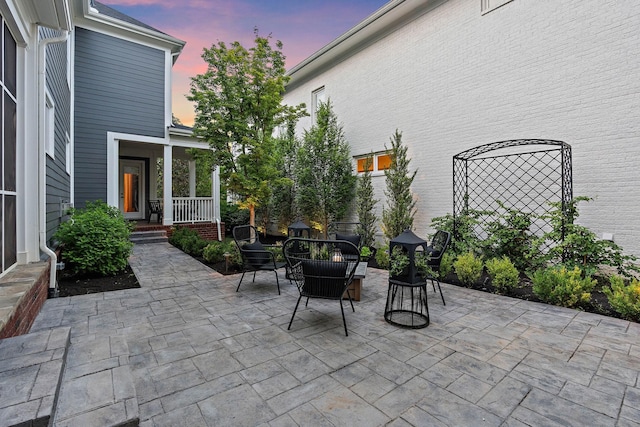 104 Majestic Ln, Franklin, TN 37064 - covered porch with a patio