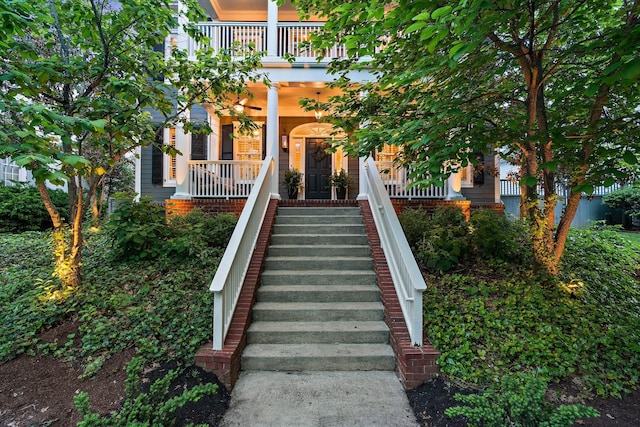 104 Majestic Ln, Franklin, TN 37064 - view of exterior entry featuring covered porch and a balcony