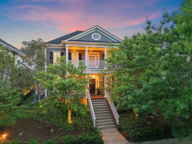 104 Majestic Ln, Franklin, TN 37064 - greek revival inspired property with stairs and covered porch