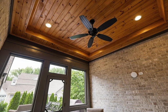 4310 Kings Camp Ct, Arrington, TN 37014 - detailed view of wooden ceiling, recessed lighting, and ceiling fan