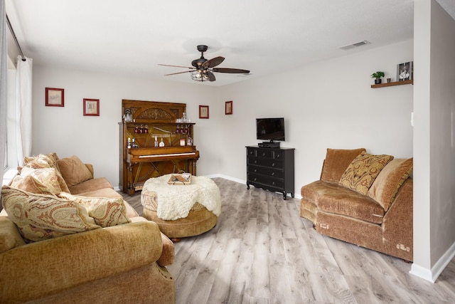 1808 Nassau Blvd, Florence, AL 35630 - living room featuring ceiling fan and wood finished floors