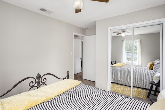 1808 Nassau Blvd, Florence, AL 35630 - bedroom featuring wood finished floors, a closet, and ceiling fan