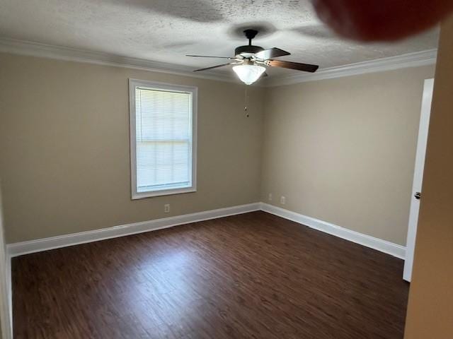 135 Excell Rd Unit 102, Clarksville, TN 37043 - unfurnished room featuring ceiling fan, dark wood-style flooring, ornamental molding, and a textured ceiling