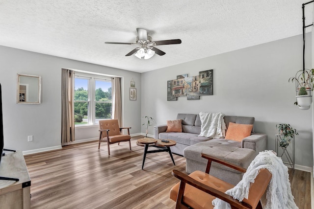 141 Springbrook Pl, Joelton, TN 37080 - living area with ceiling fan, a textured ceiling, and wood finished floors
