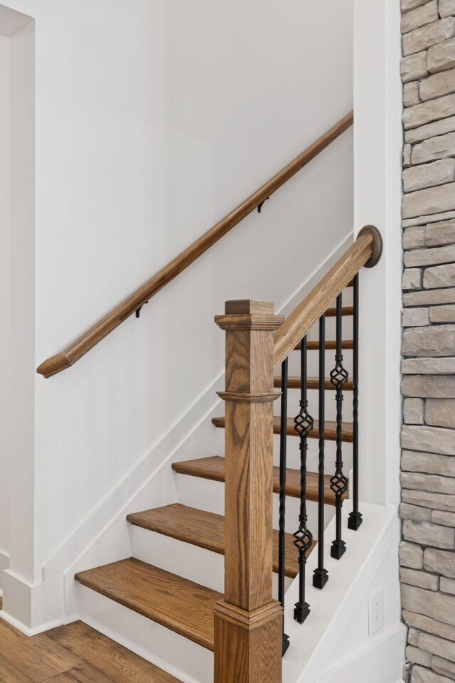 5128 Terravista Ln, Franklin, TN 37064 - staircase with wood finished floors and baseboards