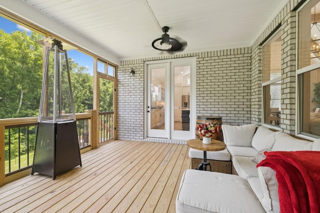 5128 Terravista Ln, Franklin, TN 37064 - sunroom with ceiling fan and outdoor lounge area