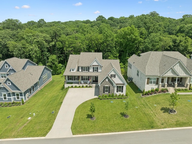 5128 Terravista Ln, Franklin, TN 37064 - aerial view of property and surrounding area with a heavily wooded area