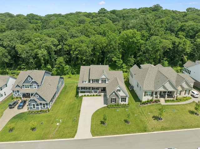 5128 Terravista Ln, Franklin, TN 37064 - aerial view of property and surrounding area with a heavily wooded area