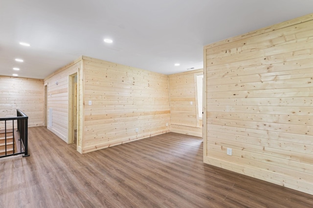 7121 Robinson Dr, Fairview, TN 37062 - unfurnished room featuring wood walls, wood finished floors, and recessed lighting