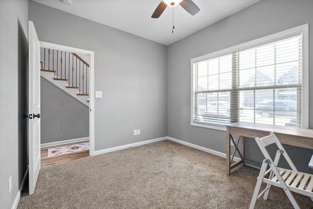 1613 Kestrel Dr, Clarksville, TN 37040 - unfurnished office featuring carpet and a ceiling fan