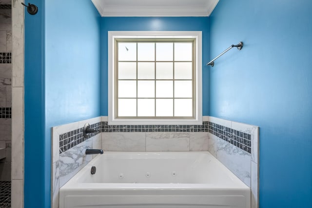 1613 Kestrel Dr, Clarksville, TN 37040 - full bath with a whirlpool tub and crown molding