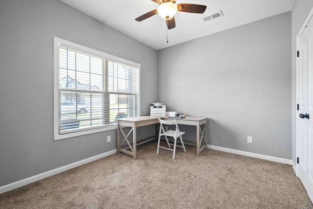 1613 Kestrel Dr, Clarksville, TN 37040 - home office with carpet flooring and a ceiling fan