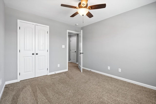 1613 Kestrel Dr, Clarksville, TN 37040 - unfurnished bedroom with carpet flooring, a closet, and a ceiling fan