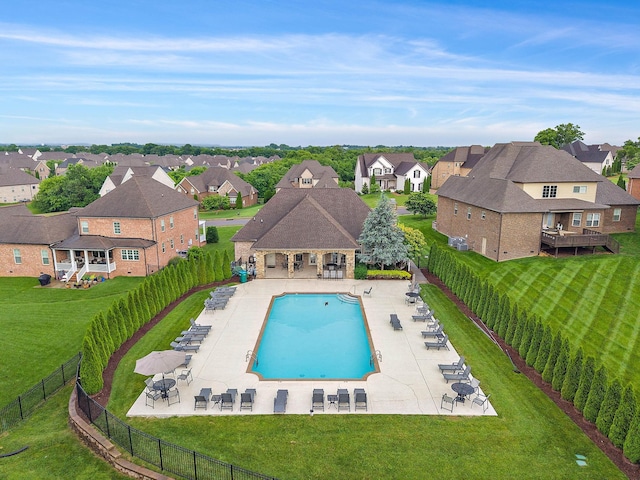 1003 Autumn Ridge Ct, Spring Hill, TN 37174 - community pool with a residential view, a fenced backyard, and a patio