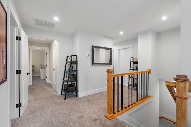 1003 Autumn Ridge Ct, Spring Hill, TN 37174 - corridor with an upstairs landing, light carpet, and recessed lighting