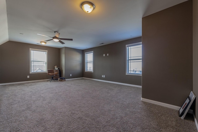 160 Dobson Knob Trl, Nolensville, TN 37135 - carpeted empty room featuring ceiling fan and vaulted ceiling