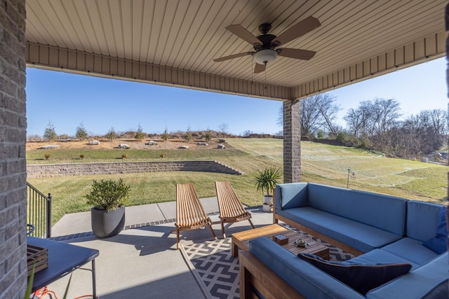 160 Dobson Knob Trl, Nolensville, TN 37135 - view of patio featuring outdoor lounge area and a ceiling fan