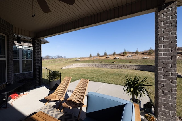 160 Dobson Knob Trl, Nolensville, TN 37135 - view of patio / terrace with a ceiling fan and a view of rural / pastoral area