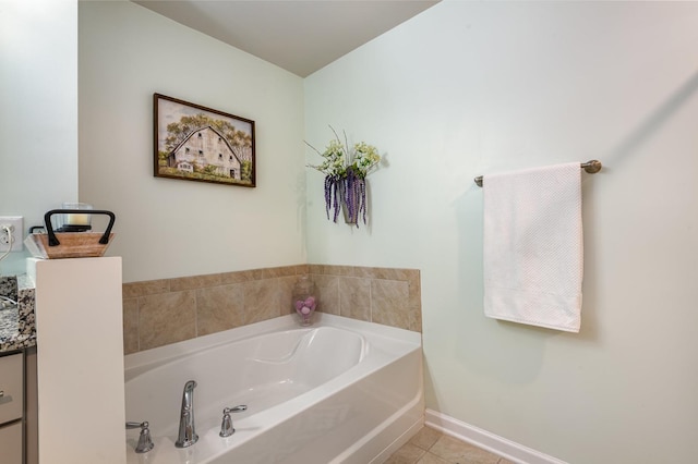 414 Manor Row, Pleasant View, TN 37146 - bathroom featuring a bath, tile patterned floors, and vanity