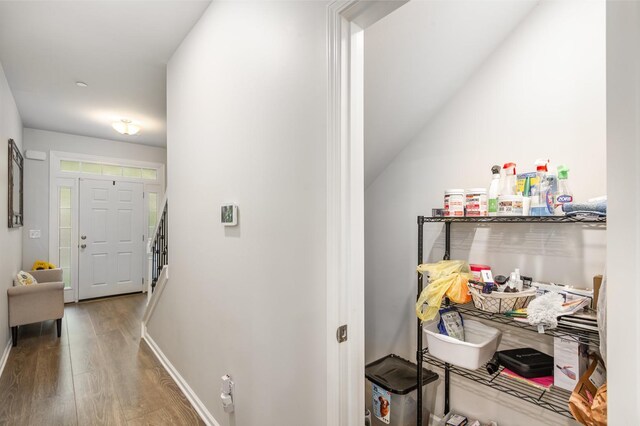 414 Manor Row, Pleasant View, TN 37146 - hallway with wood finished floors and baseboards