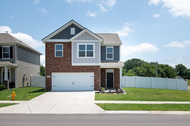 2400 Kaycee Ct, Lebanon, TN 37087 - craftsman house featuring board and batten siding, brick siding, driveway, and an attached garage
