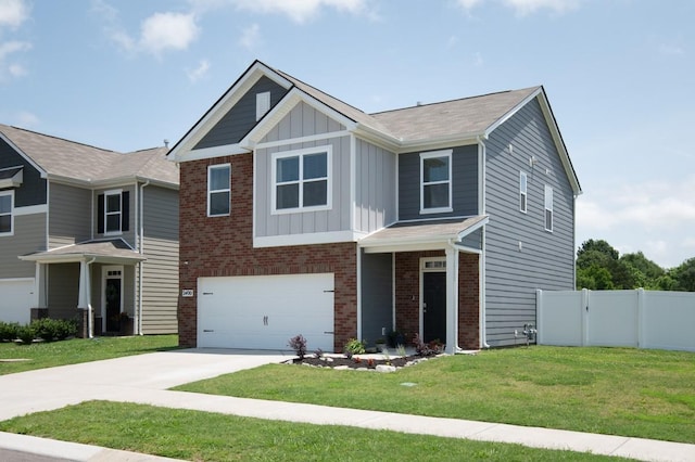 2400 Kaycee Ct, Lebanon, TN 37087 - view of front facade with board and batten siding, driveway, an attached garage, and brick siding